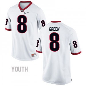 Georgia Bulldogs A.J. Green #8 College Jersey - White - Youth